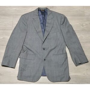 Brooks Brothers Suit Jacket Blazer Gray /w Blue Interior 3 Button Vintage Custom